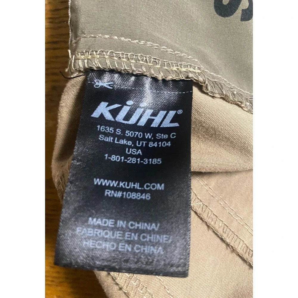 Kuhl SLAX Mens 40x32 Khaki Tan Klassik Fit Enduro Fabric Hiking Work Pants 5105